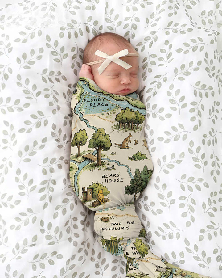 Classic Bear Maps swaddle blanket