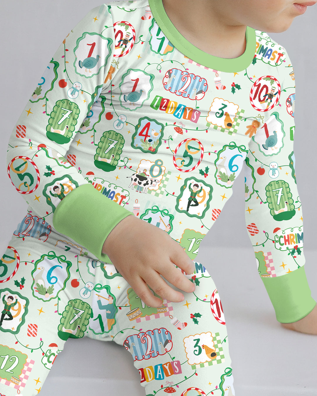 12 Christmas Prayers Bamboo Two Piece Long Sleeve Pajama Set