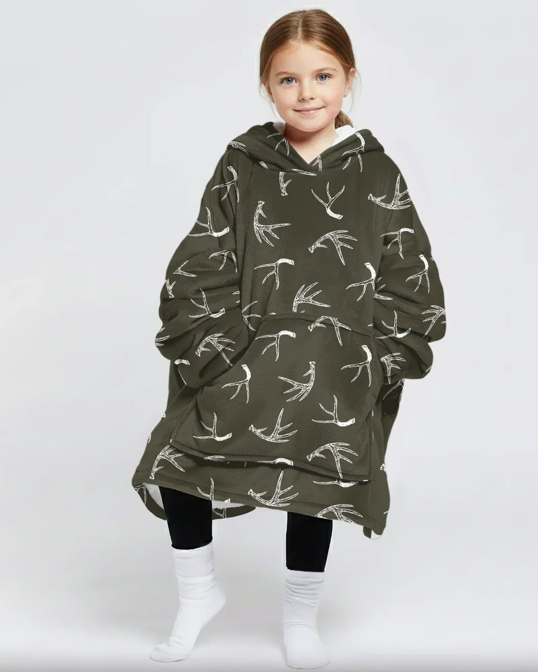 Antlers Minimalism Tragbarer Bambus-Deckenhoodie