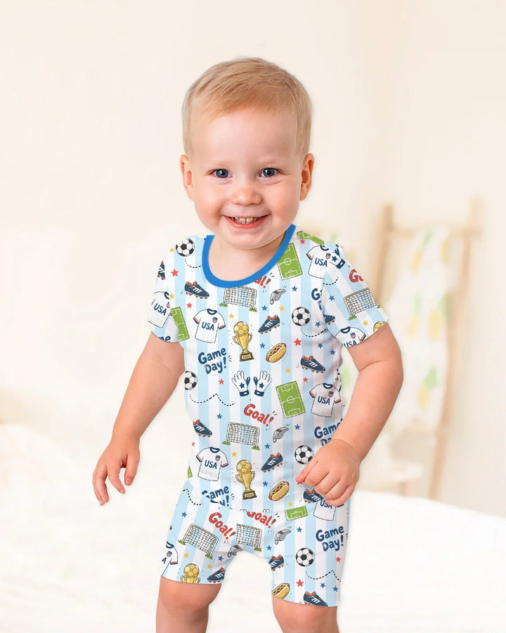 Schlafanzug-Set zweiteilig, kurze Ärmel, kurze Hose, Bambus