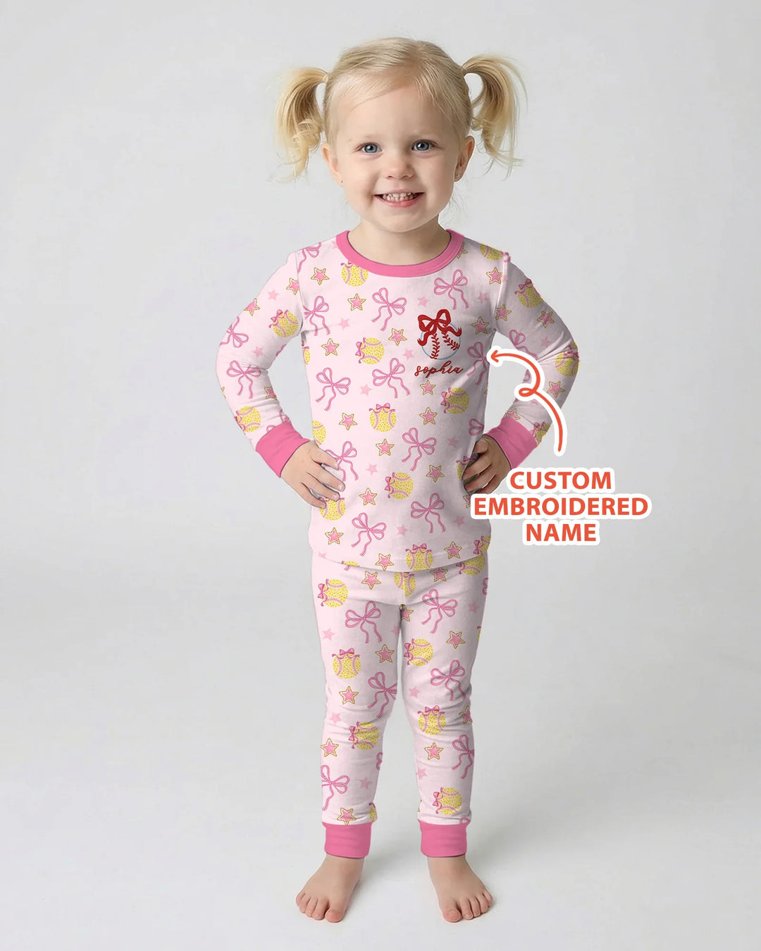Zweiteiliges Langarm-Pyjama-Set mit Sommerfrüchten