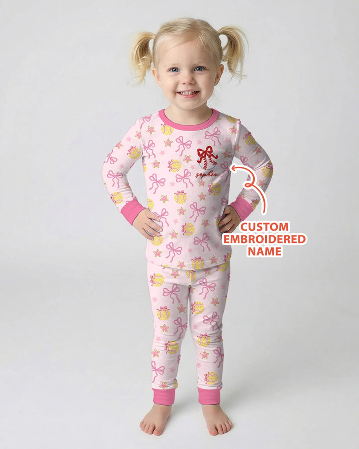 Zweiteiliges Langarm-Pyjama-Set mit Sommerfrüchten