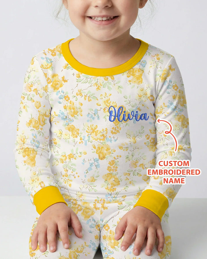 Zweiteiliges Langarm-Pyjama-Set mit Sommerfrüchten