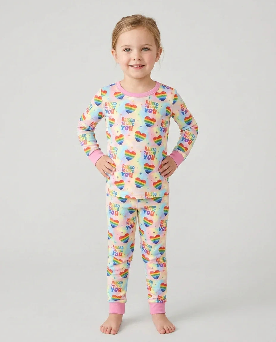 Zweiteiliges Langarm-Pyjama-Set mit Sommerfrüchten