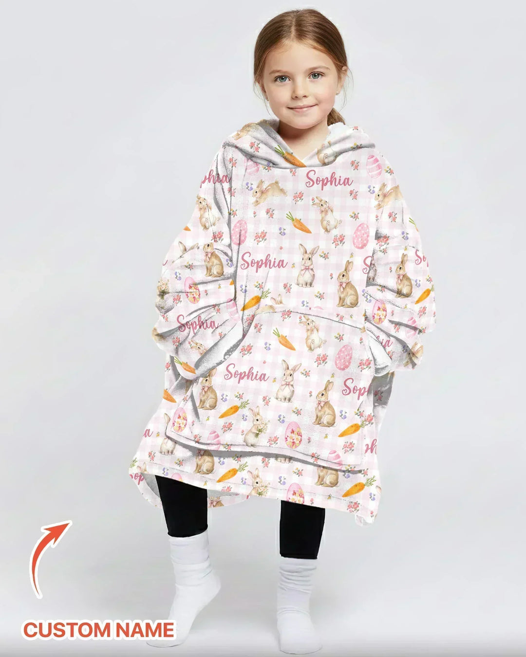 Personalisierte Bunny Garden Bambus Decken-Hoodie