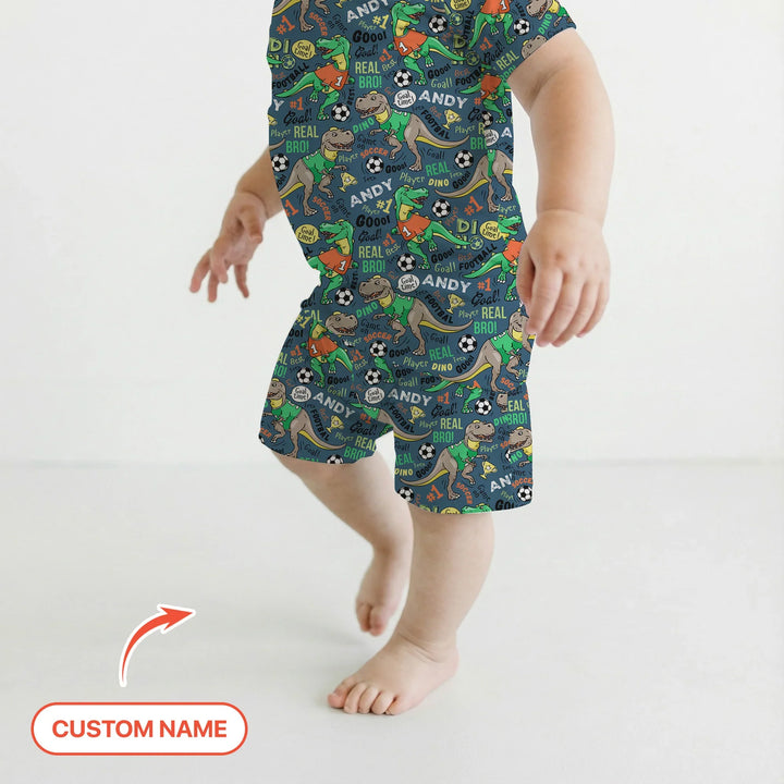 Zweiteiliges Pyjama-Set mit kurzen Ärmeln und Shorts im Sommer-Design