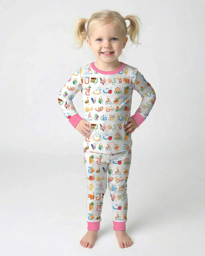 Zweiteiliges Langarm-Pyjama-Set mit Sommerfrüchten