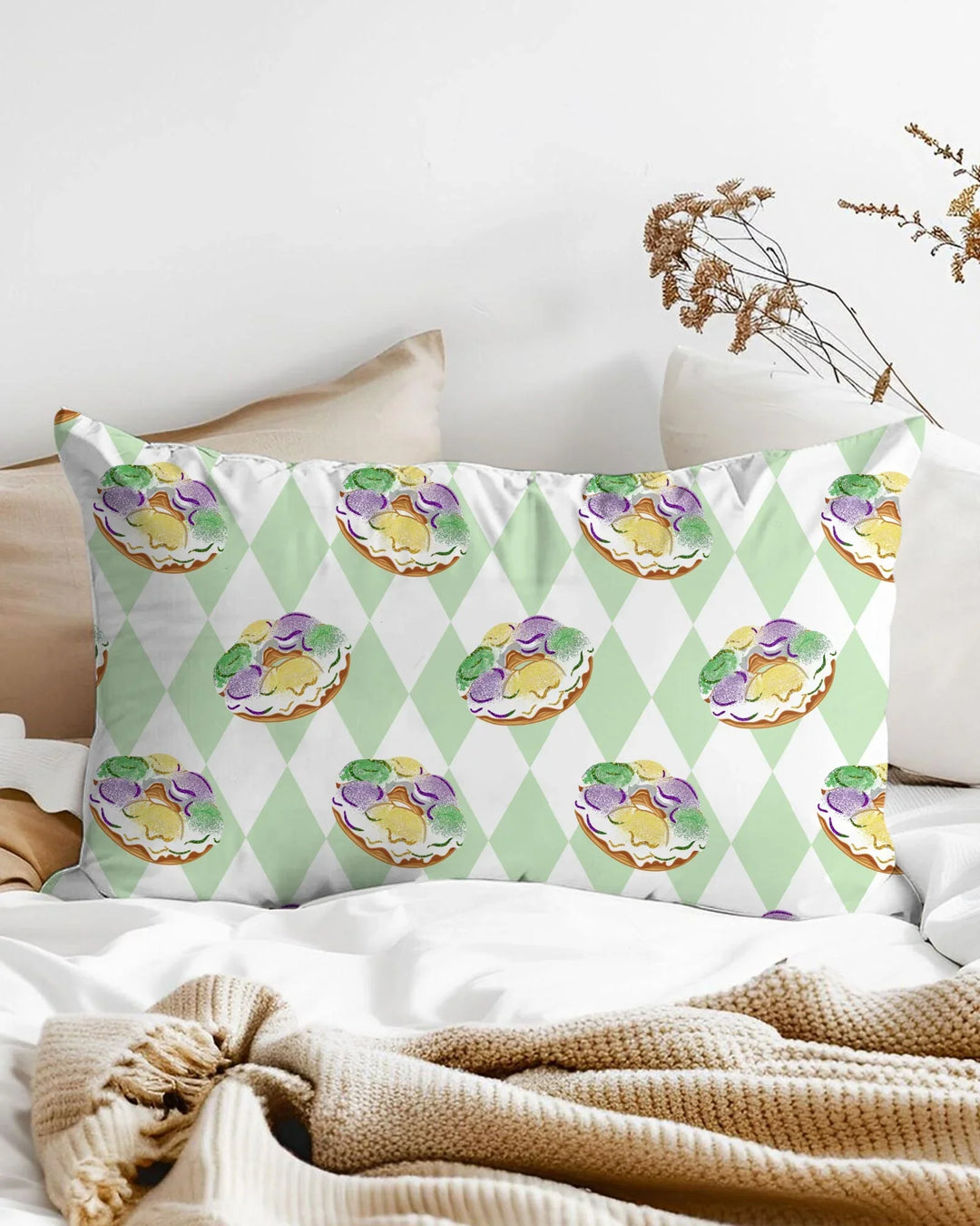 Mardi Gras Donut Bamboo Pillow Case