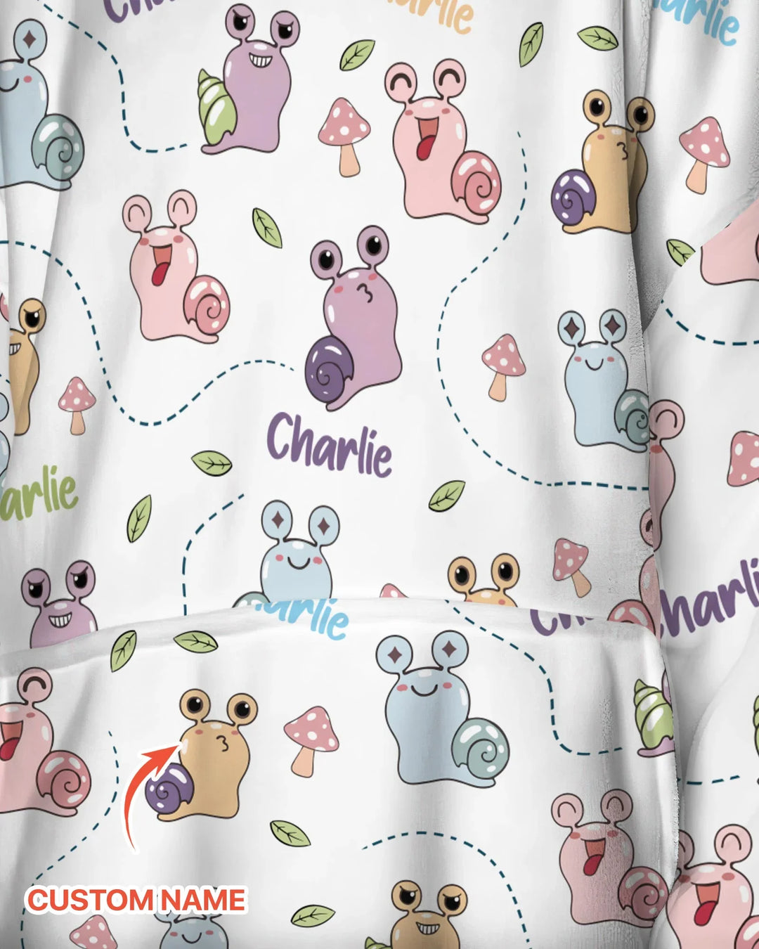 Personalisierbare Decken-Hoodie aus Bambus „Snailed it!“