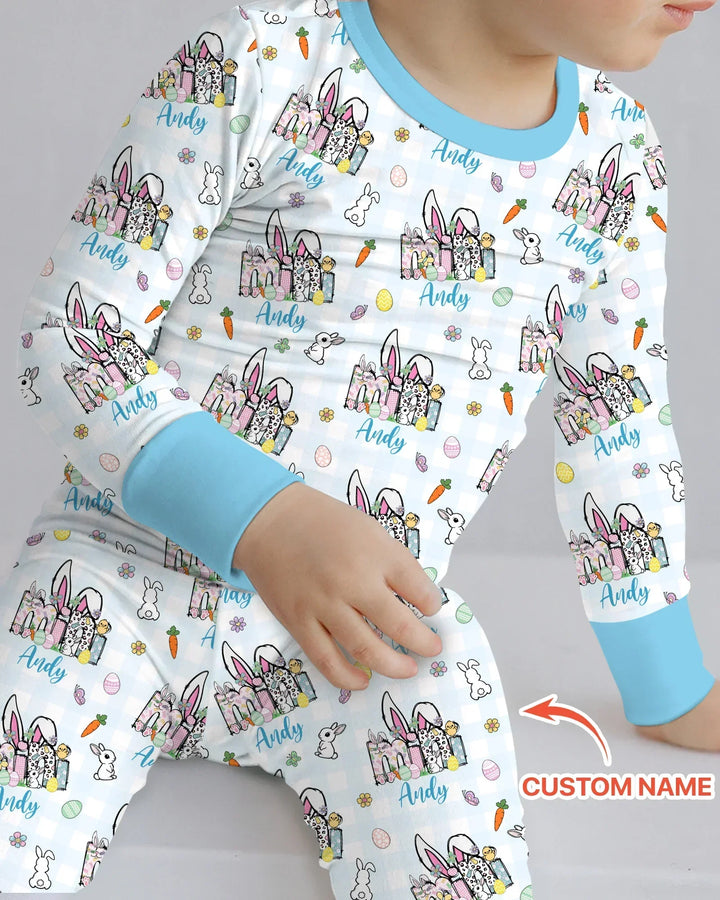 Zweiteiliges Langarm-Pyjama-Set mit Sommerfrüchten
