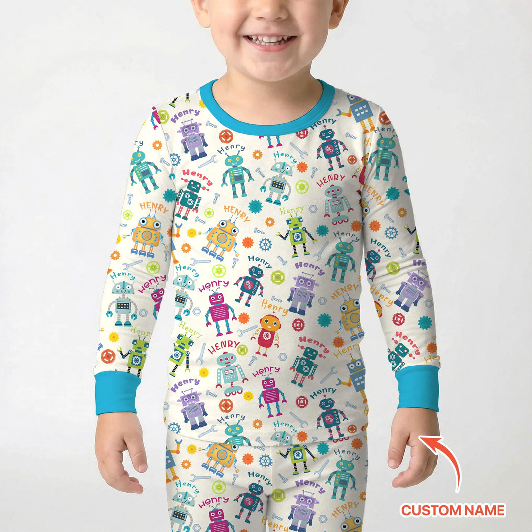 Zweiteiliges Langarm-Pyjama-Set mit Sommerfrüchten