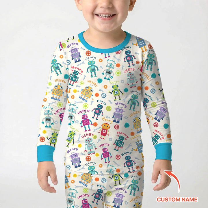 Zweiteiliges Langarm-Pyjama-Set mit Sommerfrüchten