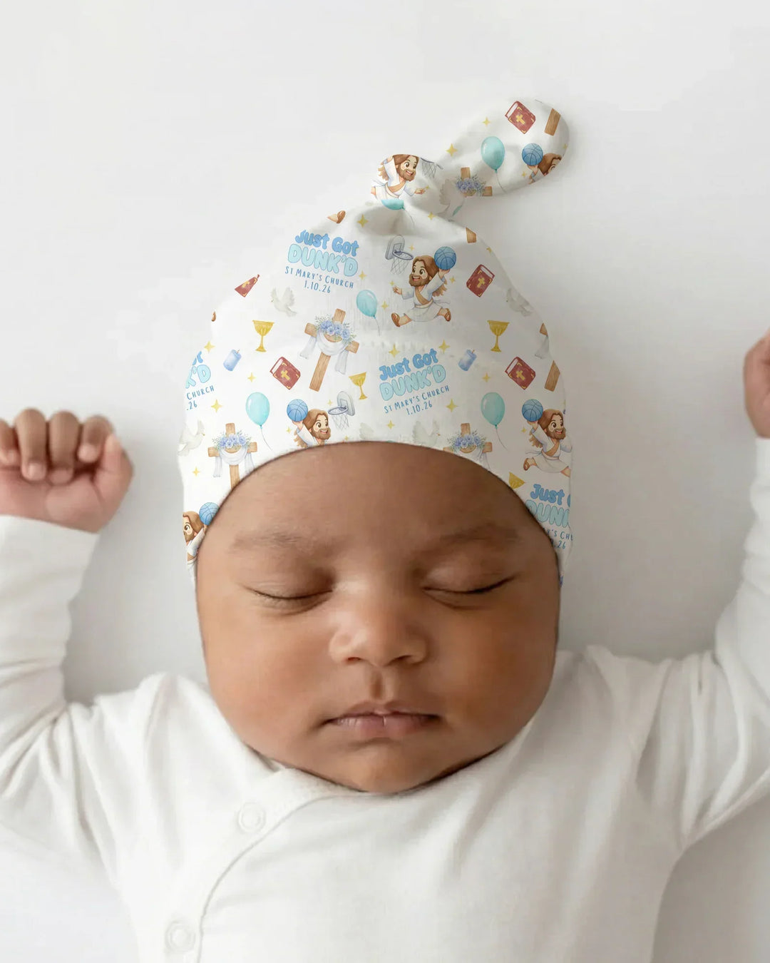 Custom Name Baptism Just Got Dunk'd Bamboo Knotted Hat