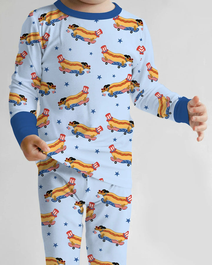 Zweiteiliges Langarm-Pyjama-Set mit Sommerfrüchten