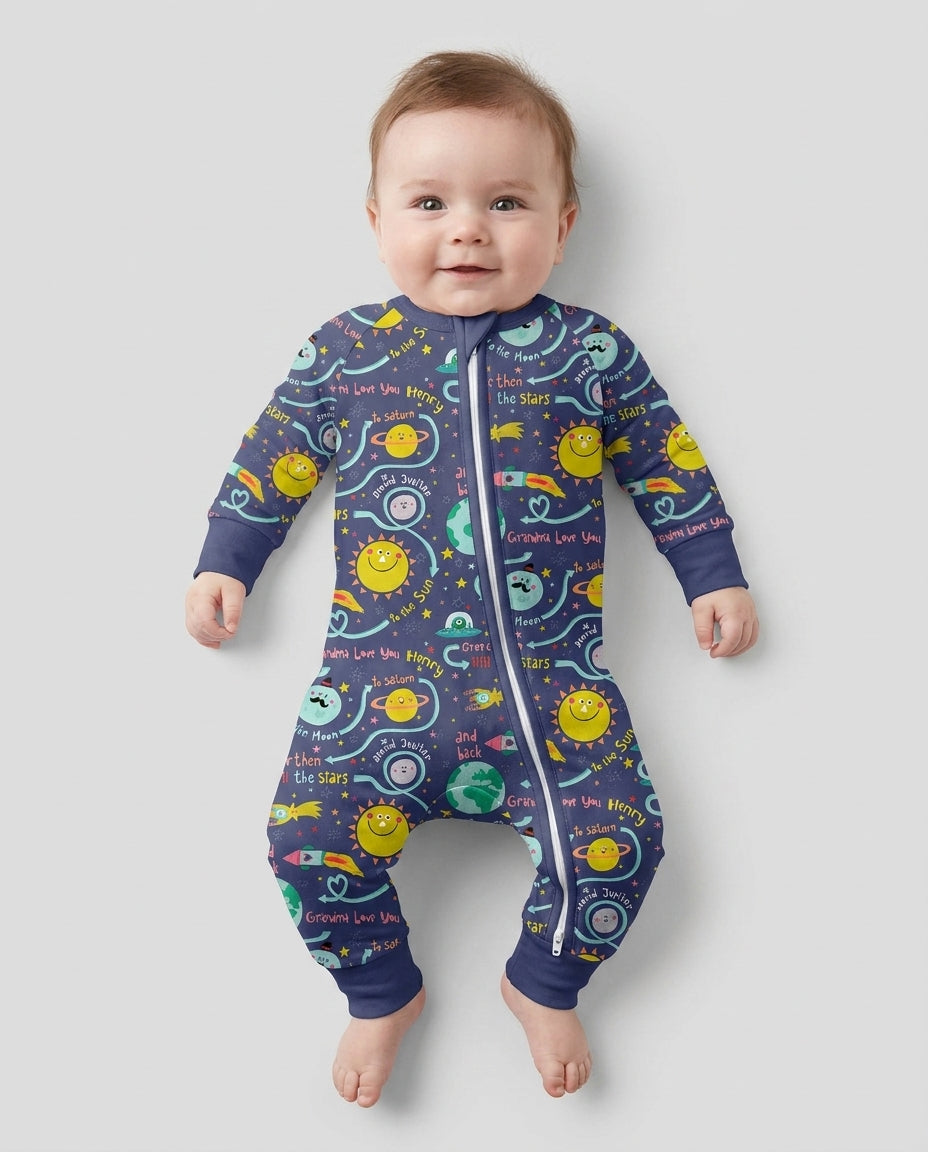 Love to the Moon and Back  Bamboo Convertible Zippy