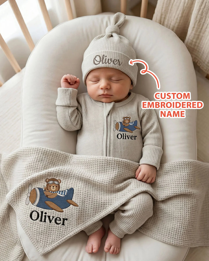 Gerippte Babykleidung mit individuellem Foto - Weich &amp; Skizzenhaft