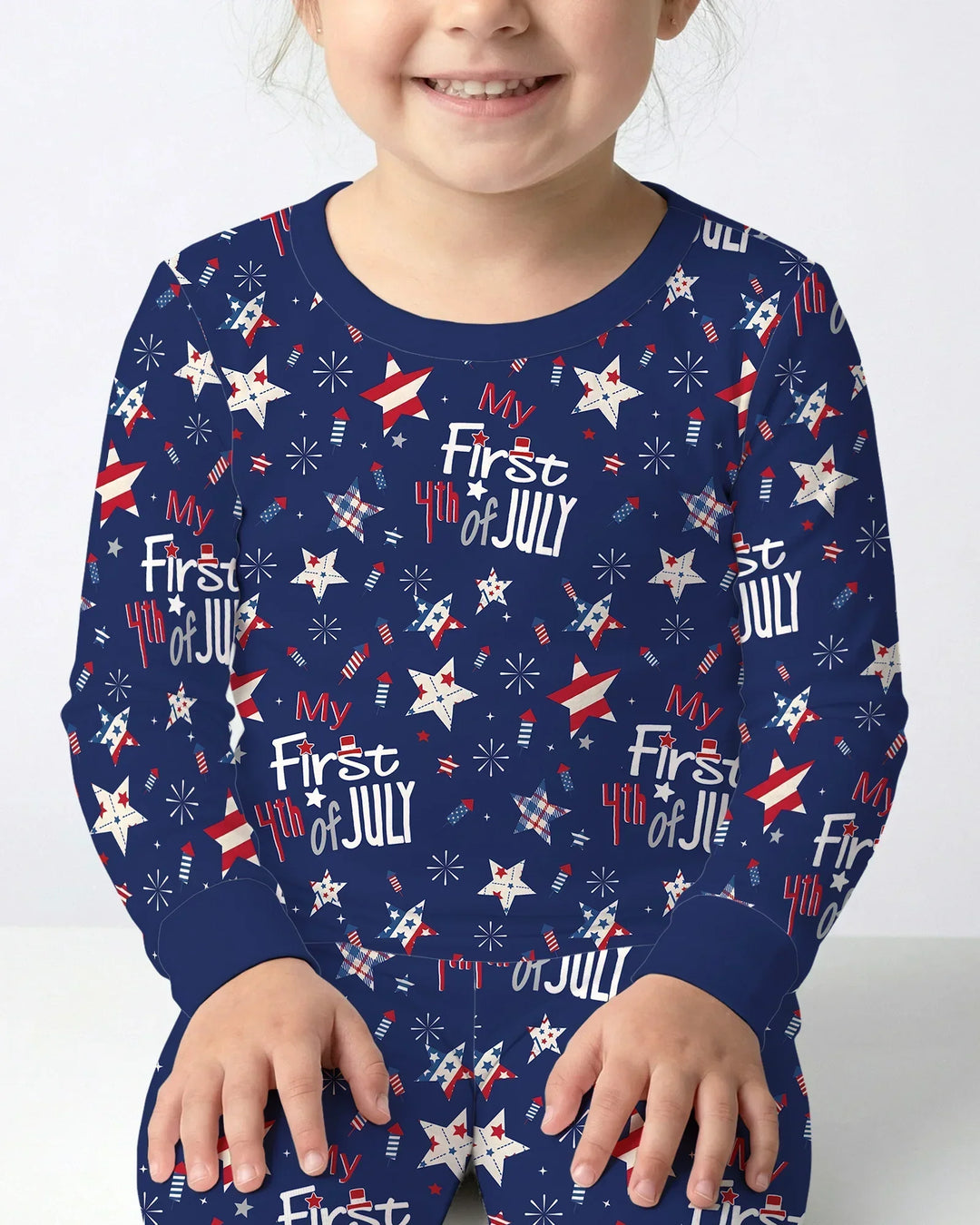 Zweiteiliges Langarm-Pyjama-Set mit Sommerfrüchten