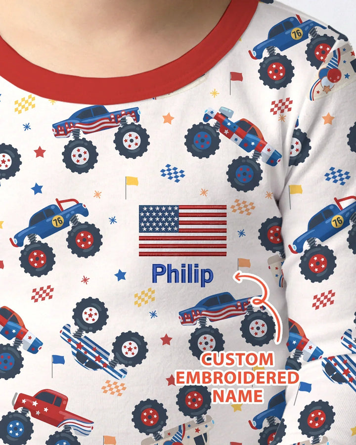Zweiteiliges Langarm-Pyjama-Set mit Sommerfrüchten