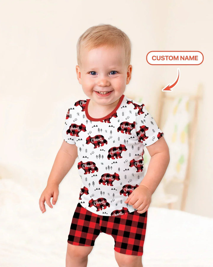 Zweiteiliges Pyjama-Set mit kurzen Ärmeln und Shorts im Sommer-Design