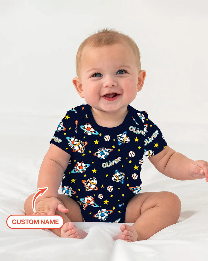 Custom Name Space Sport Bamboo Bodysuit