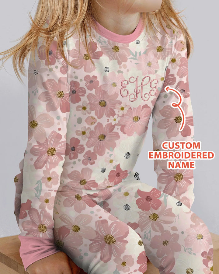 Zweiteiliges Langarm-Pyjama-Set mit Sommerfrüchten