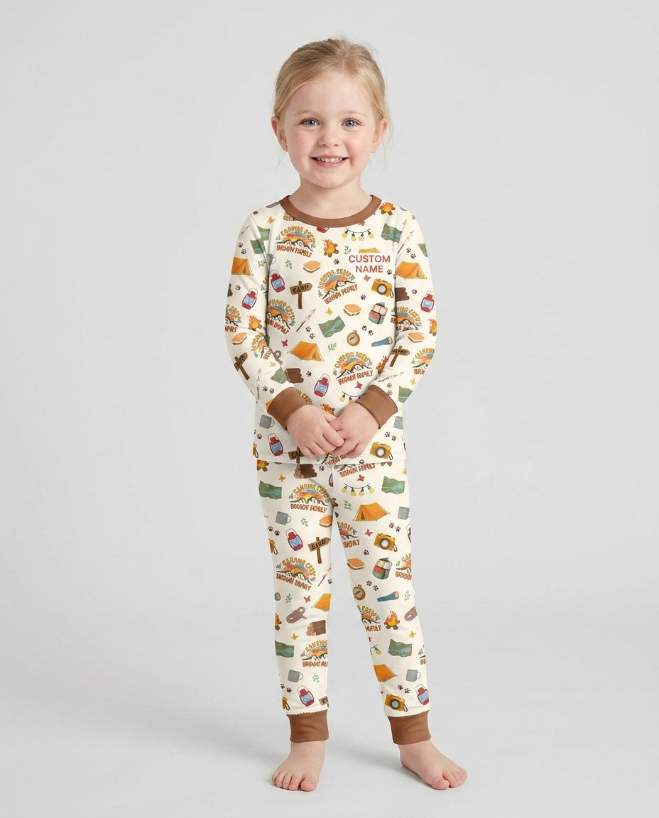 Zweiteiliges Langarm-Pyjama-Set mit Sommerfrüchten