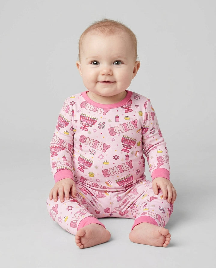 Zweiteiliges Langarm-Pyjama-Set mit Sommerfrüchten