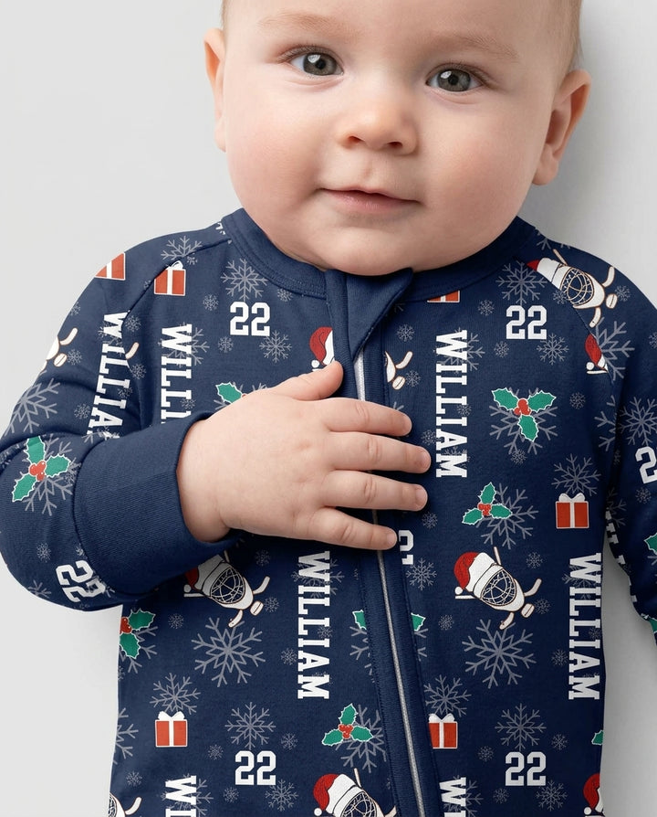 Custom Name Hockey Holiday Bamboo Convertible Zippy