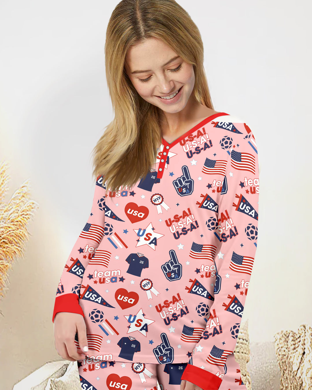 Soccer Party Team USA Bamboo Women Pajama Set