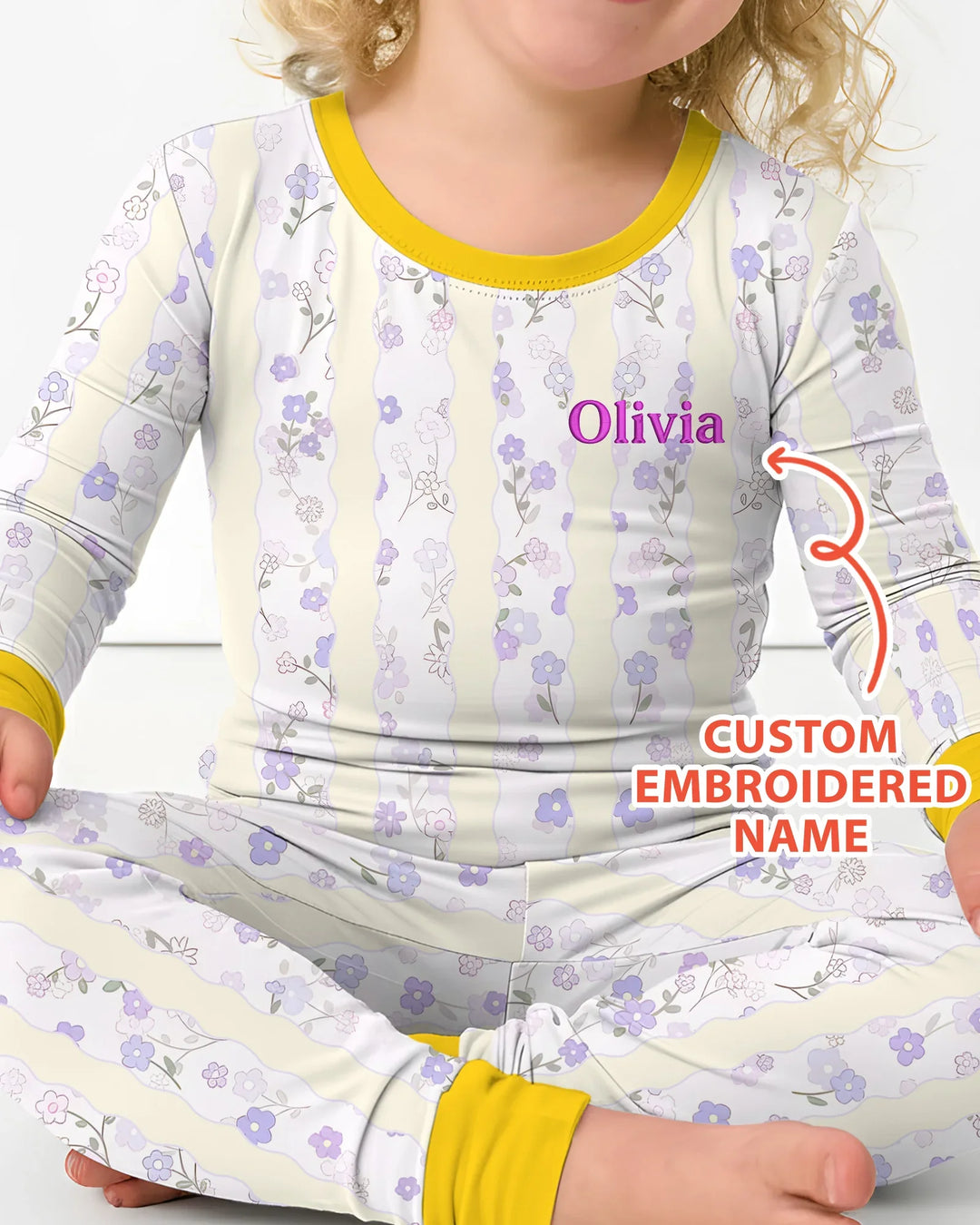 Zweiteiliges Langarm-Pyjama-Set mit Sommerfrüchten