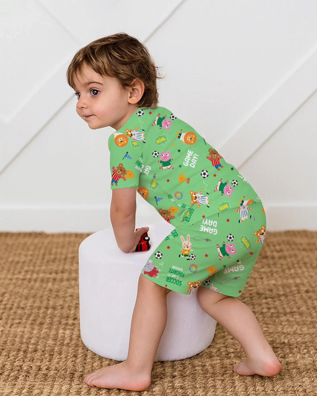 Schlafanzug-Set zweiteilig, kurze Ärmel, kurze Hose, Bambus