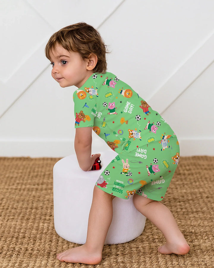 Schlafanzug-Set zweiteilig, kurze Ärmel, kurze Hose, Bambus