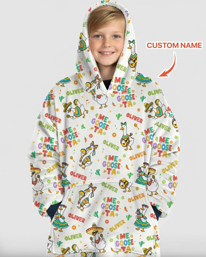 Custom name Me Goose-ta Bamboo Blanket Hoodie