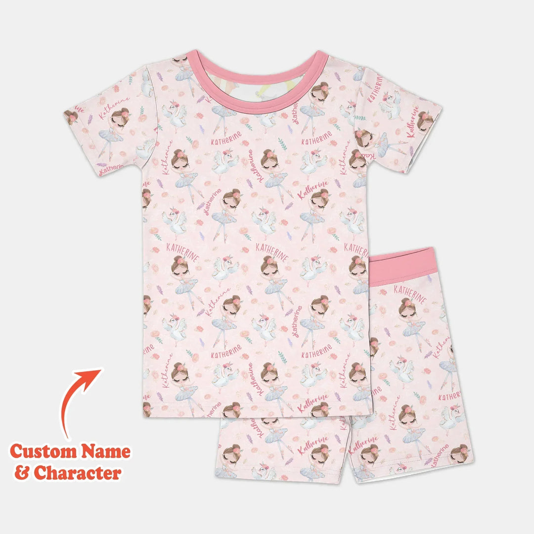 Zweiteiliges Pyjama-Set mit kurzen Ärmeln und Shorts im Sommer-Design