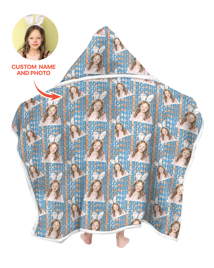 Colorful Kids Name Bamboo Blanket Hoodie
