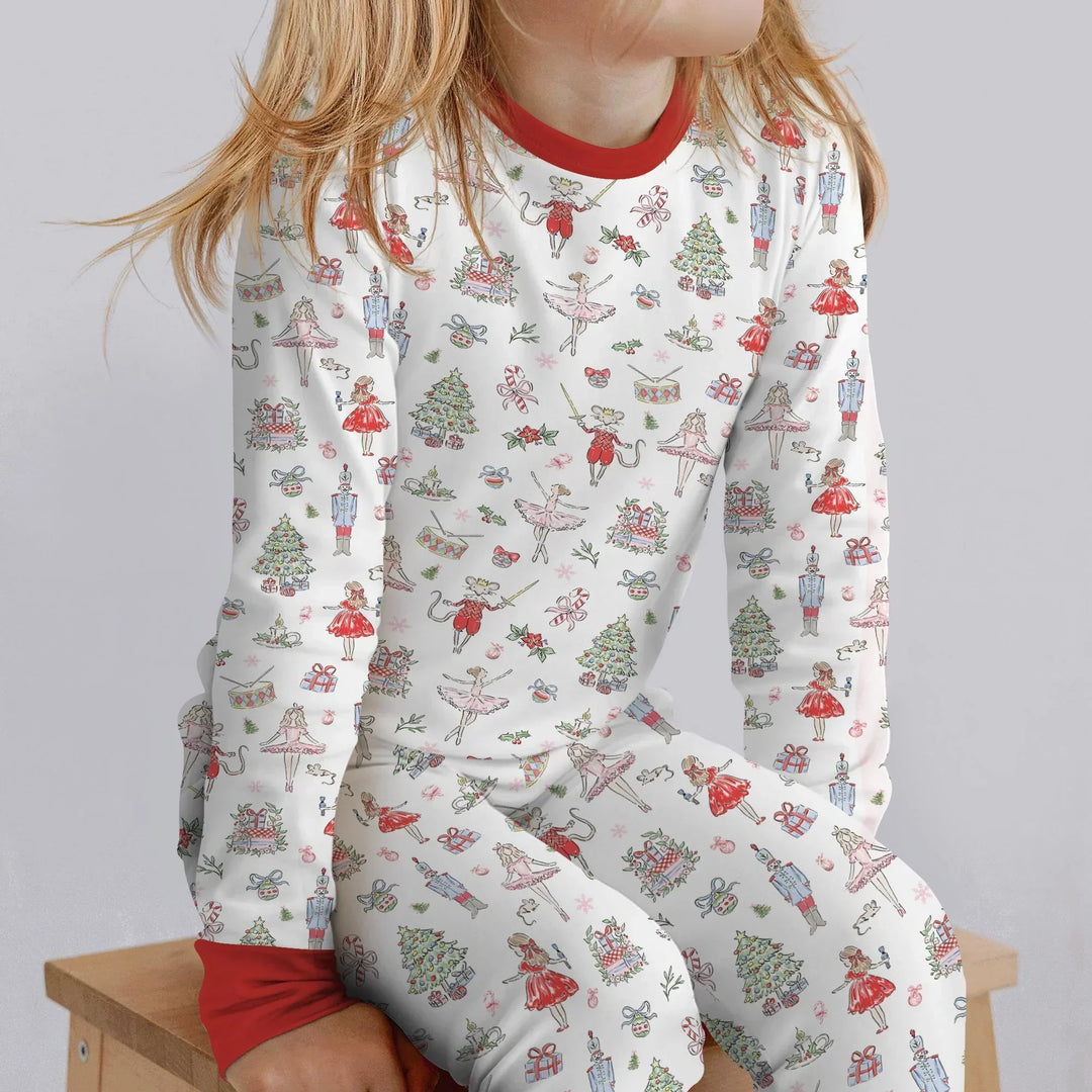 Zweiteiliges Langarm-Pyjama-Set mit Sommerfrüchten