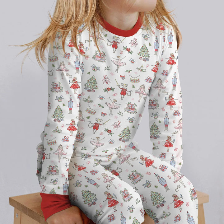Zweiteiliges Langarm-Pyjama-Set mit Sommerfrüchten