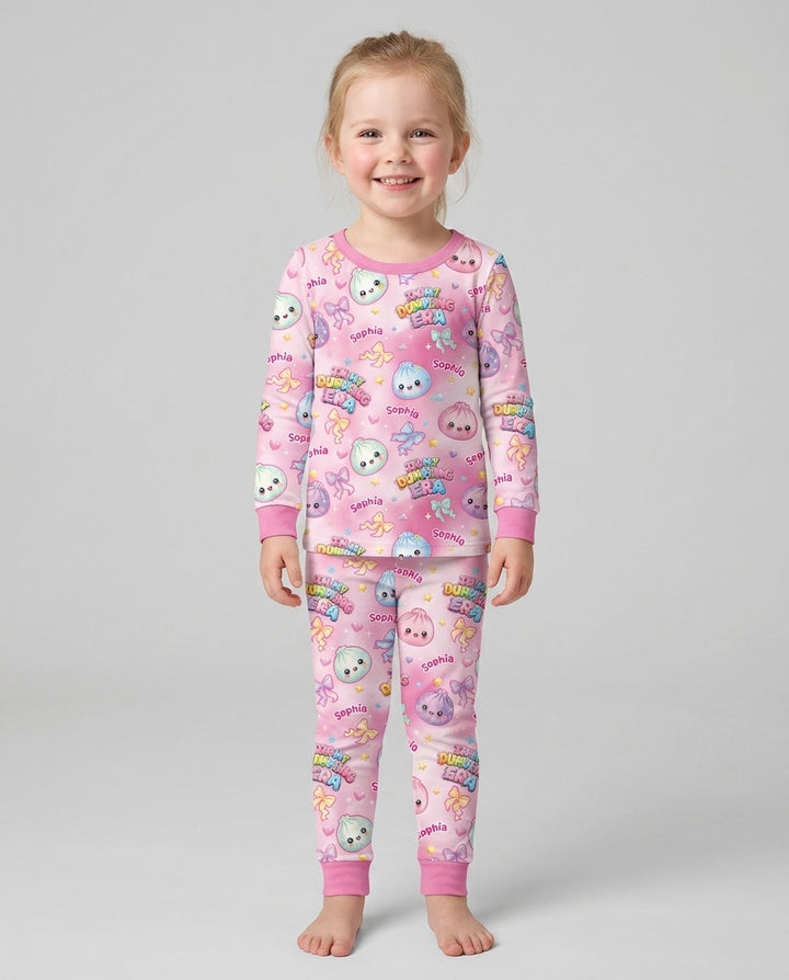 Zweiteiliges Langarm-Pyjama-Set mit Sommerfrüchten
