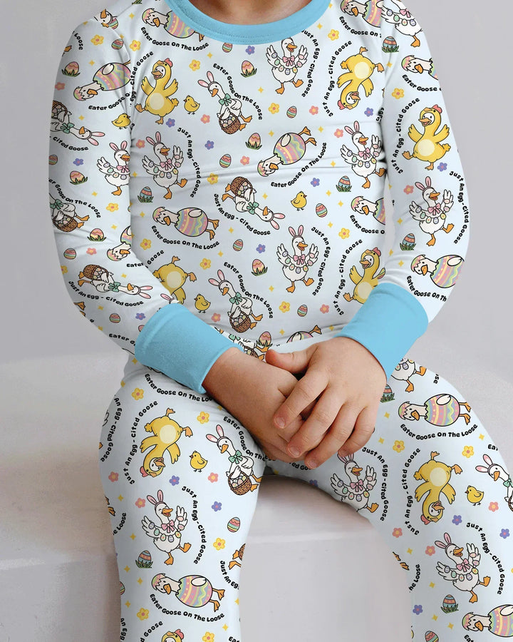 Zweiteiliges Langarm-Pyjama-Set mit Sommerfrüchten