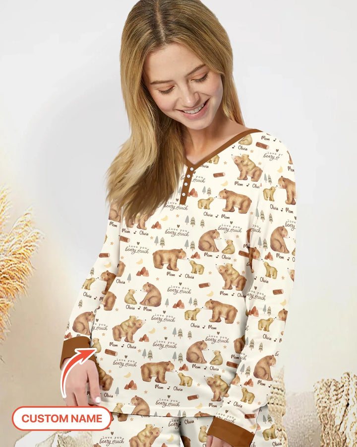 Schlafanzug-Set „Love You Beary Much“ aus Bambus für Damen