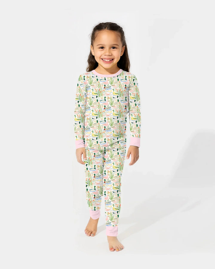 Zweiteiliges Langarm-Pyjama-Set mit Sommerfrüchten