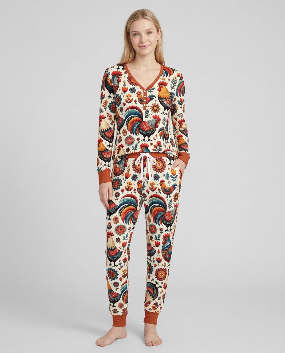 Country Chickens Bamboo Women Pajama Set