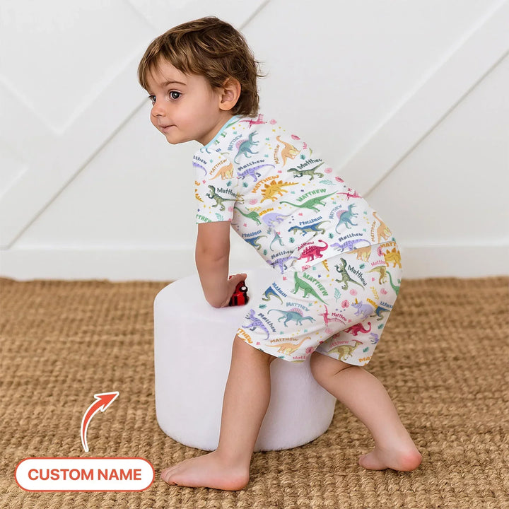 Zweiteiliges Pyjama-Set mit kurzen Ärmeln und Shorts im Sommer-Design