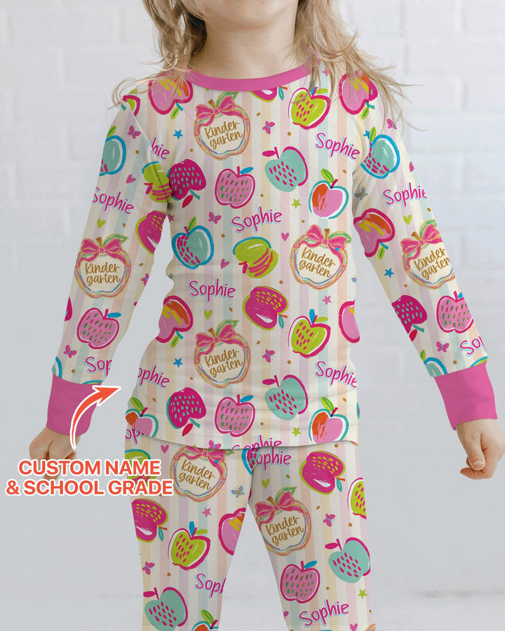 Zweiteiliges Langarm-Pyjama-Set mit Sommerfrüchten