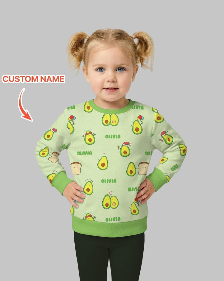 Personalisiertes niedliches Avocado Bambus Rundhals-Sweatshirt