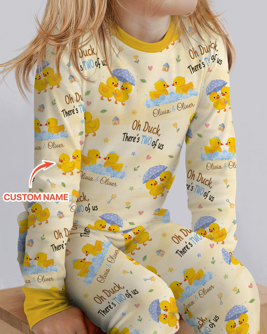Oh Duck There's Two Of Us Twin Bamboo Two Piece Long Sleeve Pajama Set