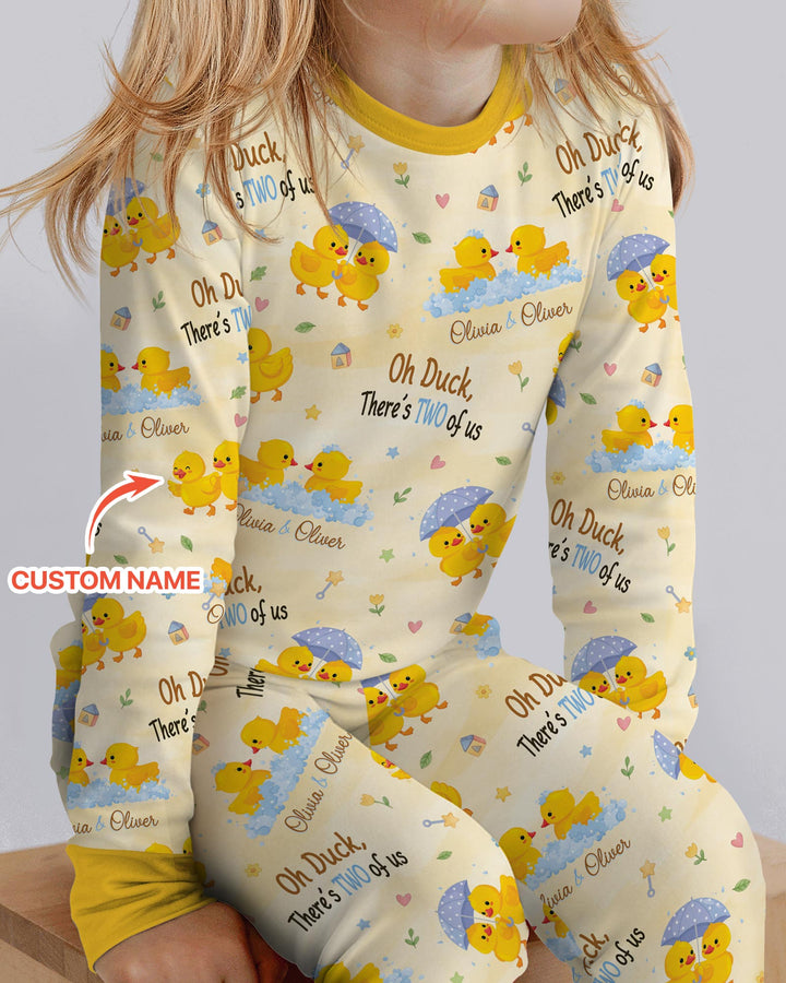 Oh Duck There's Two Of Us Twin Bamboo Two Piece Long Sleeve Pajama Set