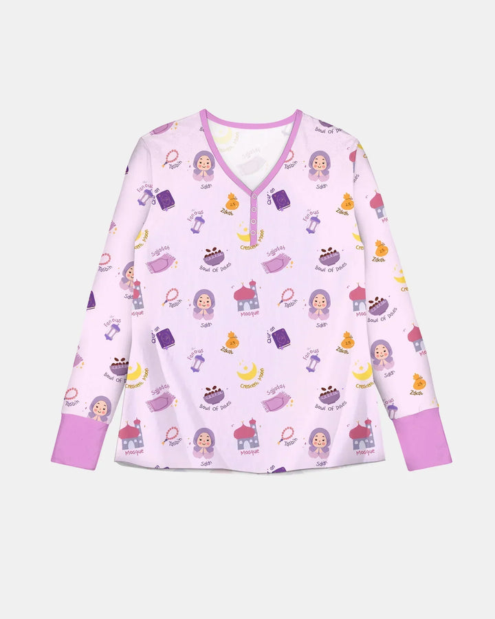 Niedliches Ramadhan Mubarak Bambus Damen Pyjama-Set