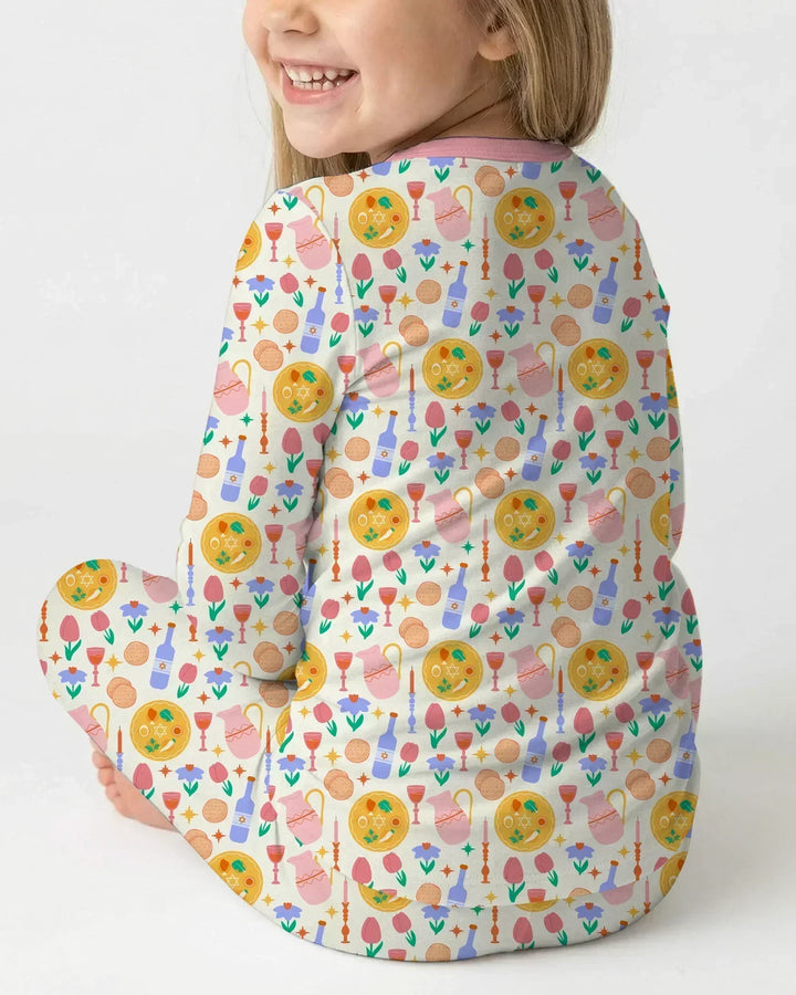Pesach Sameach Matching Family Bamboo Two Piece Long Sleeve Pajama Set