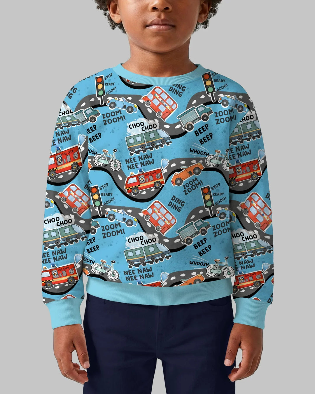 Zoom Zoom Beep Beep Bambus Rundhals-Sweatshirt